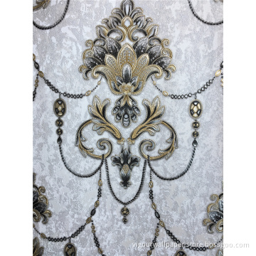 Flower Damask PVC Wall Paper Hotel Decor Wallpaper